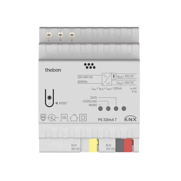 Theben PS 320 mA T KNX – Power supply and monitoring for KNX systems