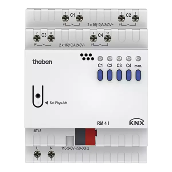 Theben RM 4 I KNX Schaltaktor 4x16A C-Last FIX1 mit Stromerkennung