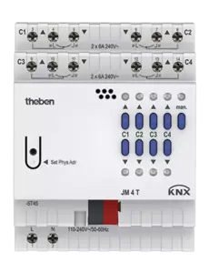 Theben JM 4 T KNX – 4-channel shutter actuator FIX1, 6 A 230 V AC, DIN rail