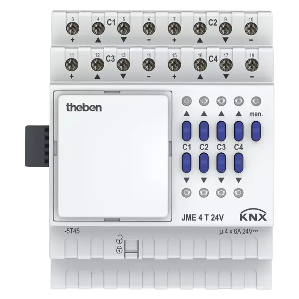 Theben JME 4 T KNX 24V Jalousieaktor 4-fach, MIX2 Erweiterungsmodul
