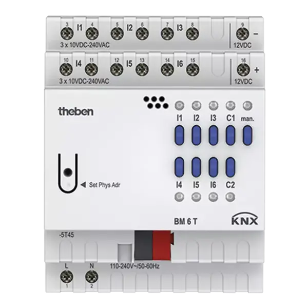 Theben BM 6 T KNX ingresso binario 6 canali 10 V DC – 240 V AC con LED