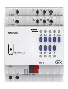 Theben HM 6T KNX | Attuatore riscaldamento 6 canali FIX1, KNX 24–230 V AC