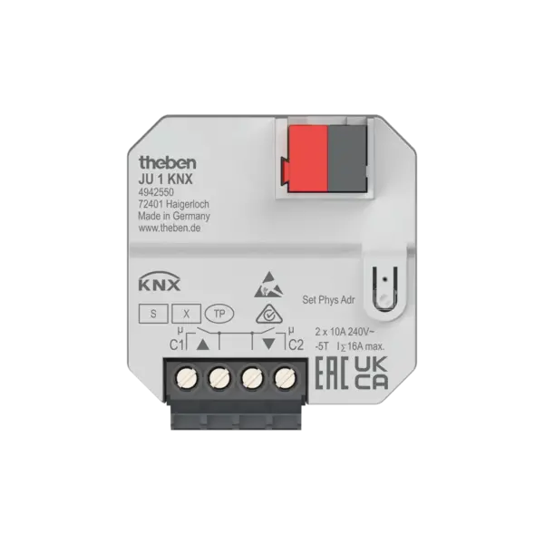 Theben JU 1 KNX | 1-fold blind/switch actuator flush-mounted KNX Secure