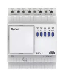Theben RME 4 U KNX | Atuador 4 can. 16 A, módulo de expansão MIX2