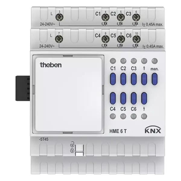 Theben HME 6 T KNX | Actuador calef. 6 canales 24–240 V AC ext. MIX2