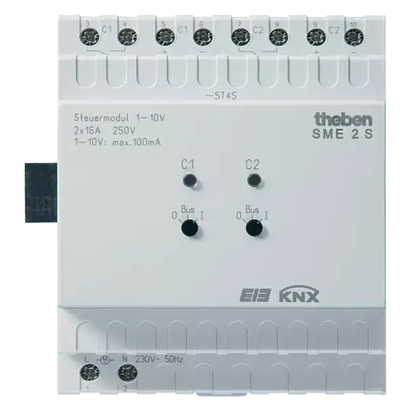 Theben SME 2 S KNX | 2-ch 1–10 V control, MIX extension module