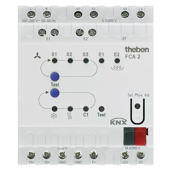 Theben FCA 2 KNX | Fan Coil Actuator | For 2-/4-pipe systems, 0–10 V