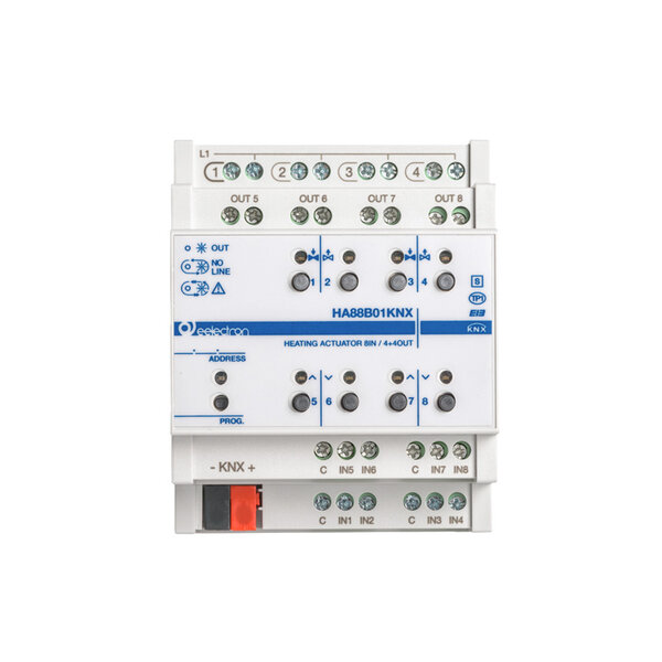 eelectron DIN KNX Ventil- und Schaltaktor | 8 Eingänge – 4+4 Ausgänge