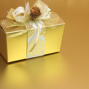 Goud mat banderol Kerstbal Goud mat banderol Kerstbal