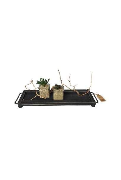 kaarsen tray 50 cm black berlin