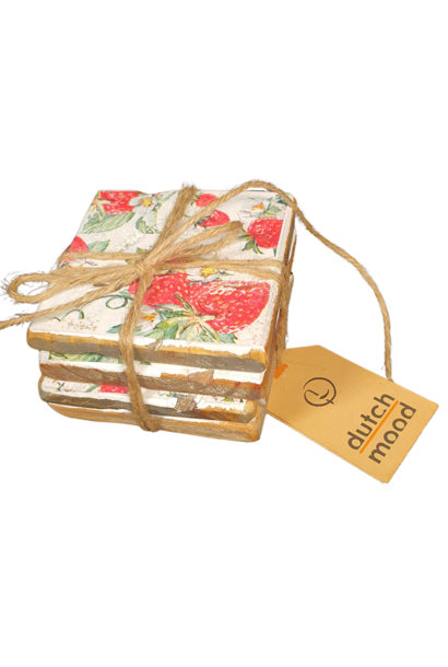 onderzetter 9x9 beker Aardbeien