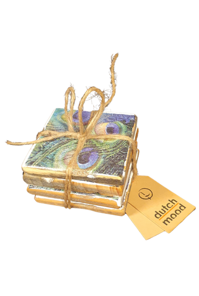coaster peacock feathers