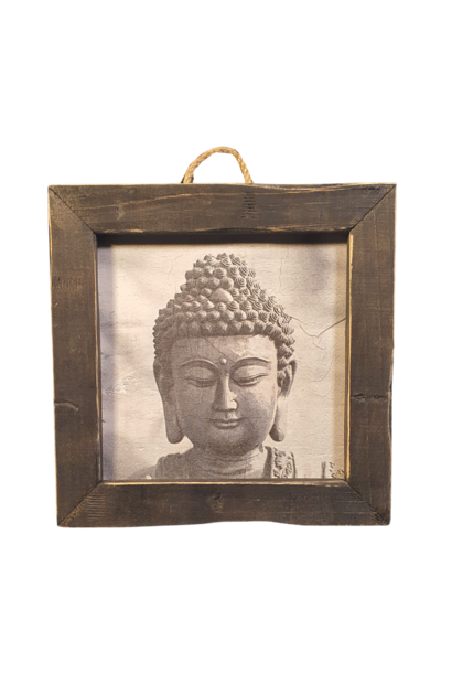 wall tile buddha close up