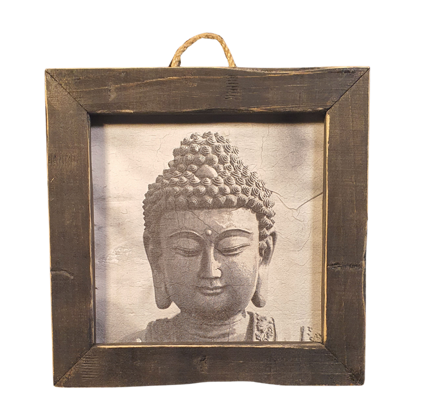 wooden tile black berlin buddha close up-1