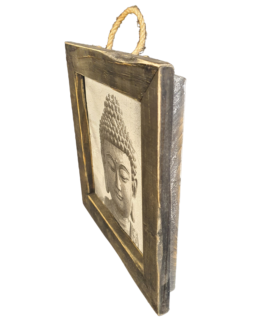 wooden tile black berlin buddha close up-2