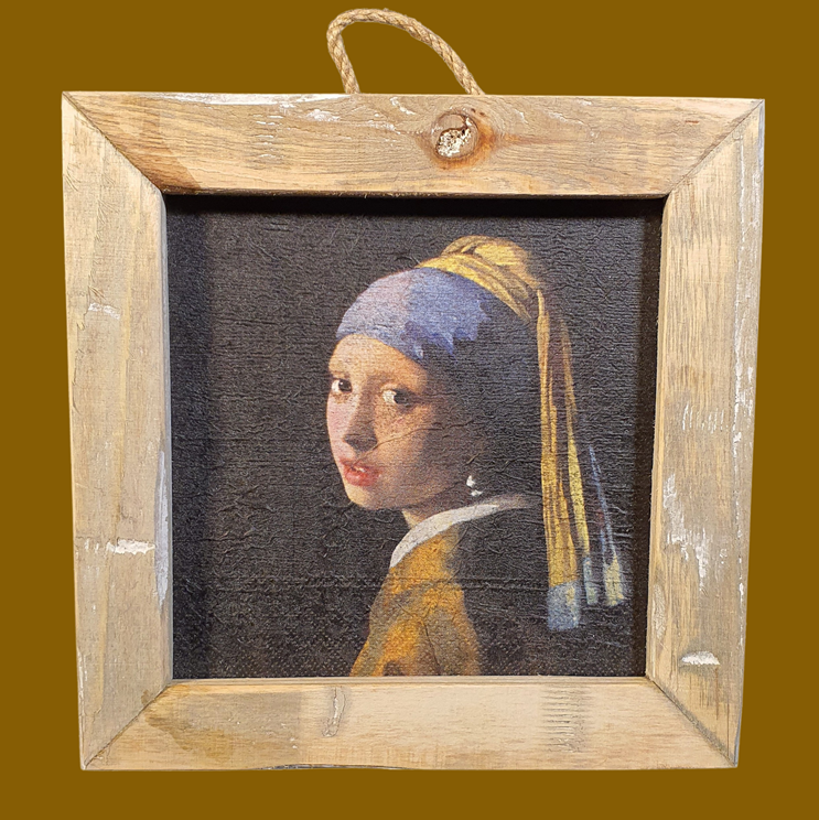 wooden tile old dutch girl with a pearl earring-6