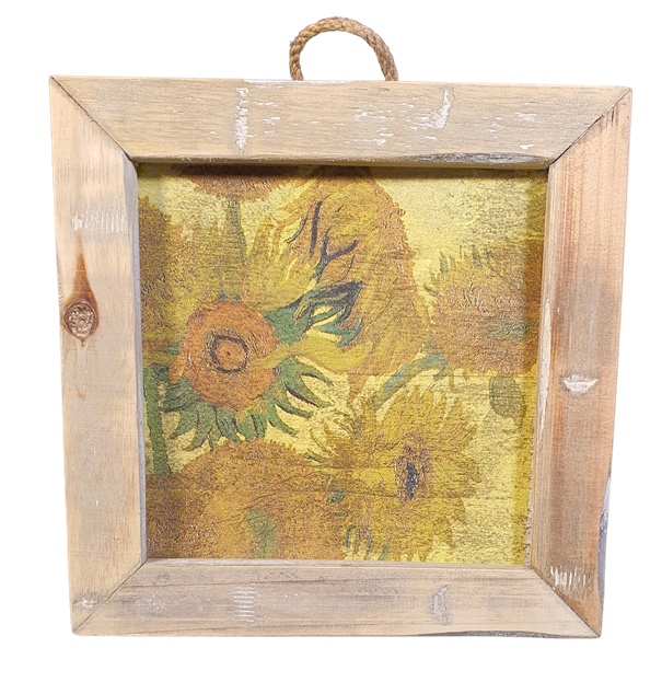 wooden tile old dutch v gogh sunflower-1