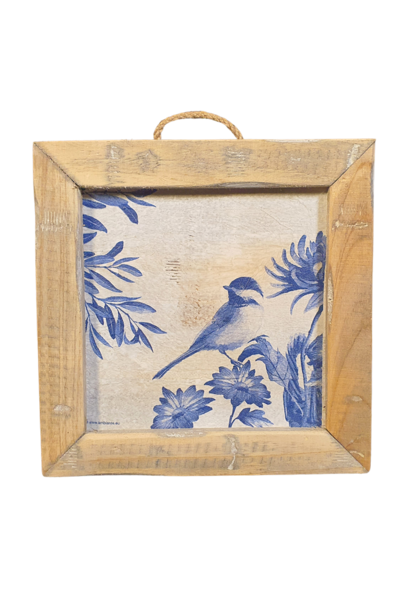 wandtegel  D blauwe vogel