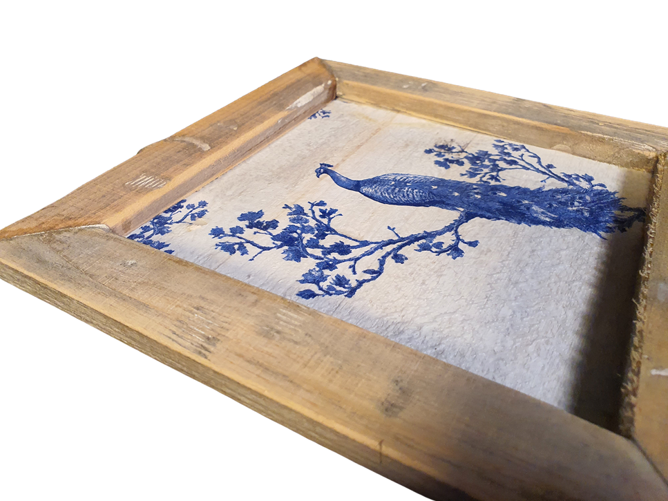 wooden tile old dutch D blue peacock-7