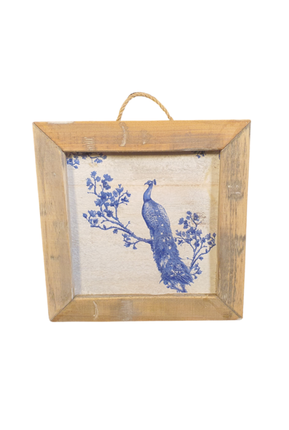 wall tile D blue peacock