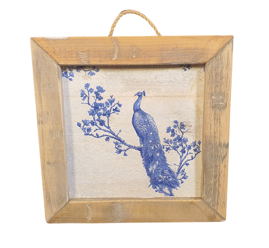 wooden tile old dutch D blue peacock-1