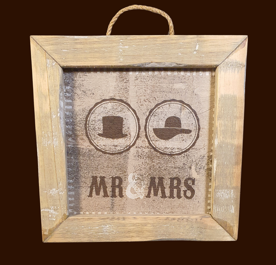 wooden tile old dutch Mr & Mrs-1