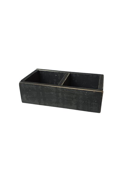 bakje met 2 vakken zwart ( zonder glas )