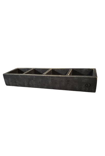 bakje met 4 vakken zwart ( zonder glas )