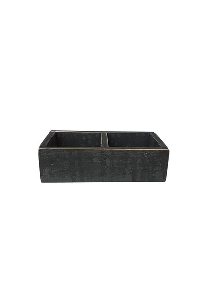 glas in houder 2 accubakjes zwart