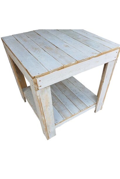 Tisch Doppelschicht weiß 80 x 80