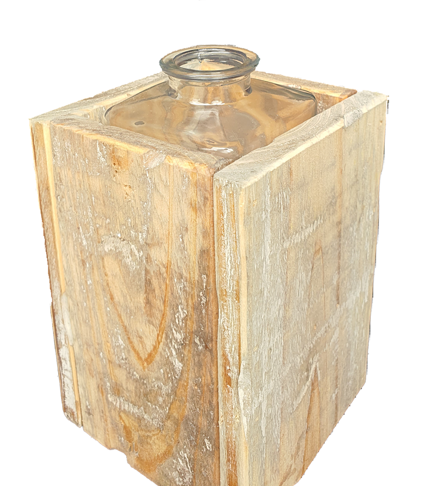 pot old dutch 1 glass hold 2 sides 15-7