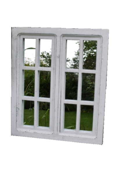 Spiegel mit Fenster weiß