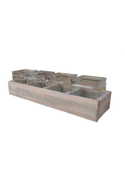 glas in houder 4 accubakjes