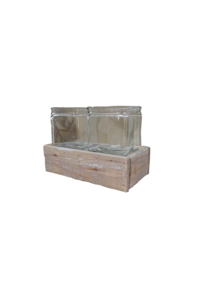 glass in holder with 2 glasses