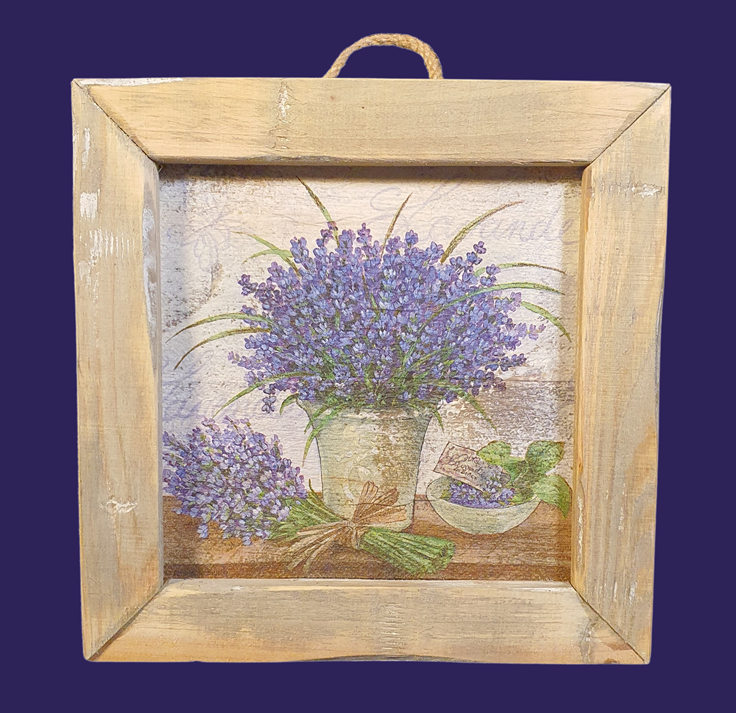 wooden tile old dutch delft lavend pot in-3