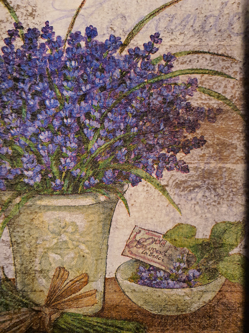 wooden tile old dutch delft lavend pot in-6