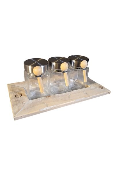 tray met 3 potjes