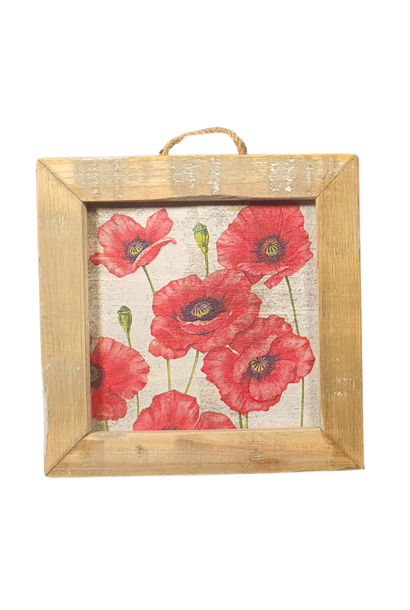 wall tile poppies red