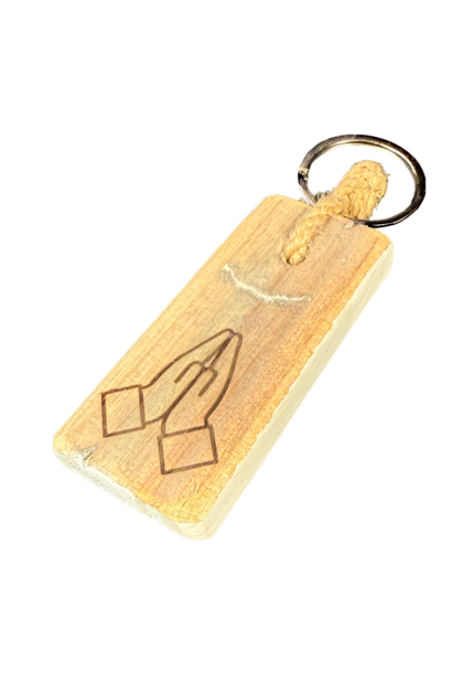sleutelhanger plat BIDDENDE HANDEN (via Baaij )