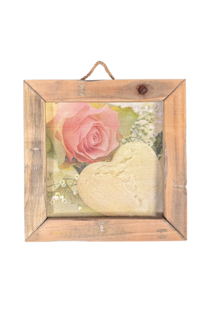 wall tile rose and heart