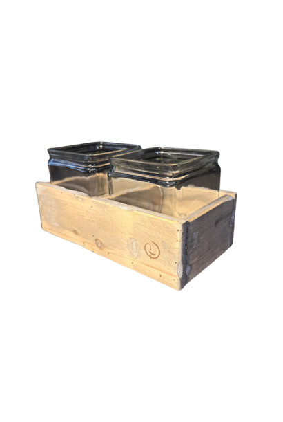 glass in holder with 2 glasses