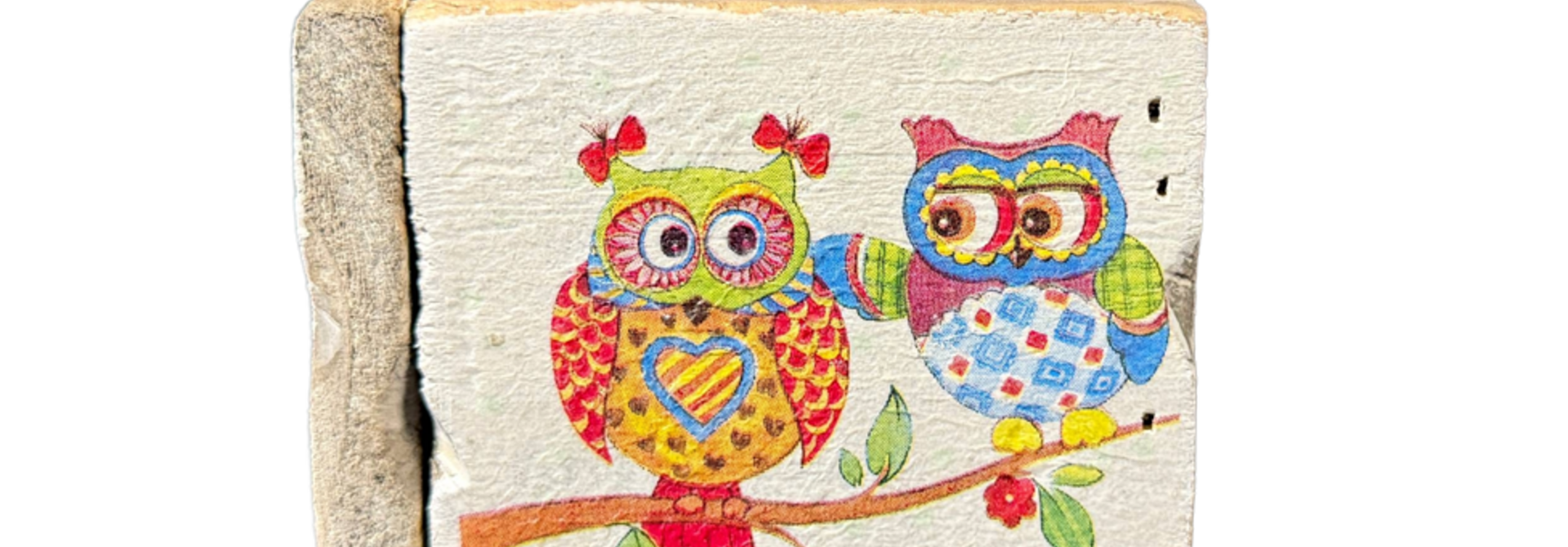 box  old dutch  tiles 9 owls colourful