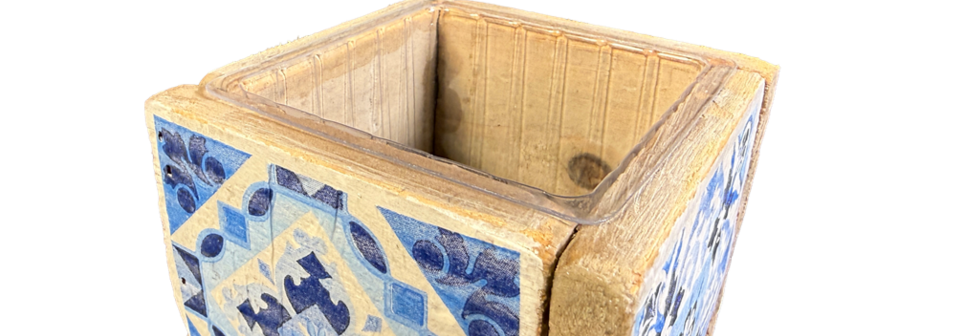 pot  old dutch  tiles 9 indian blue
