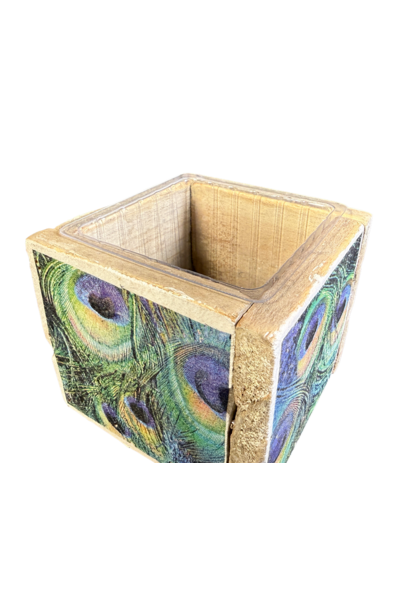 pot tiles  peacock feathers