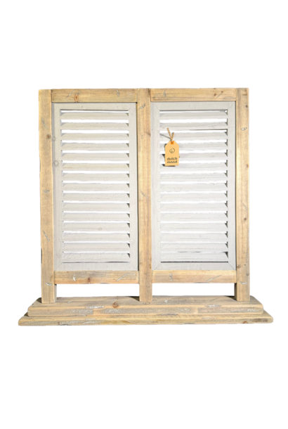 Fensterladen robust zweilflügelig natur