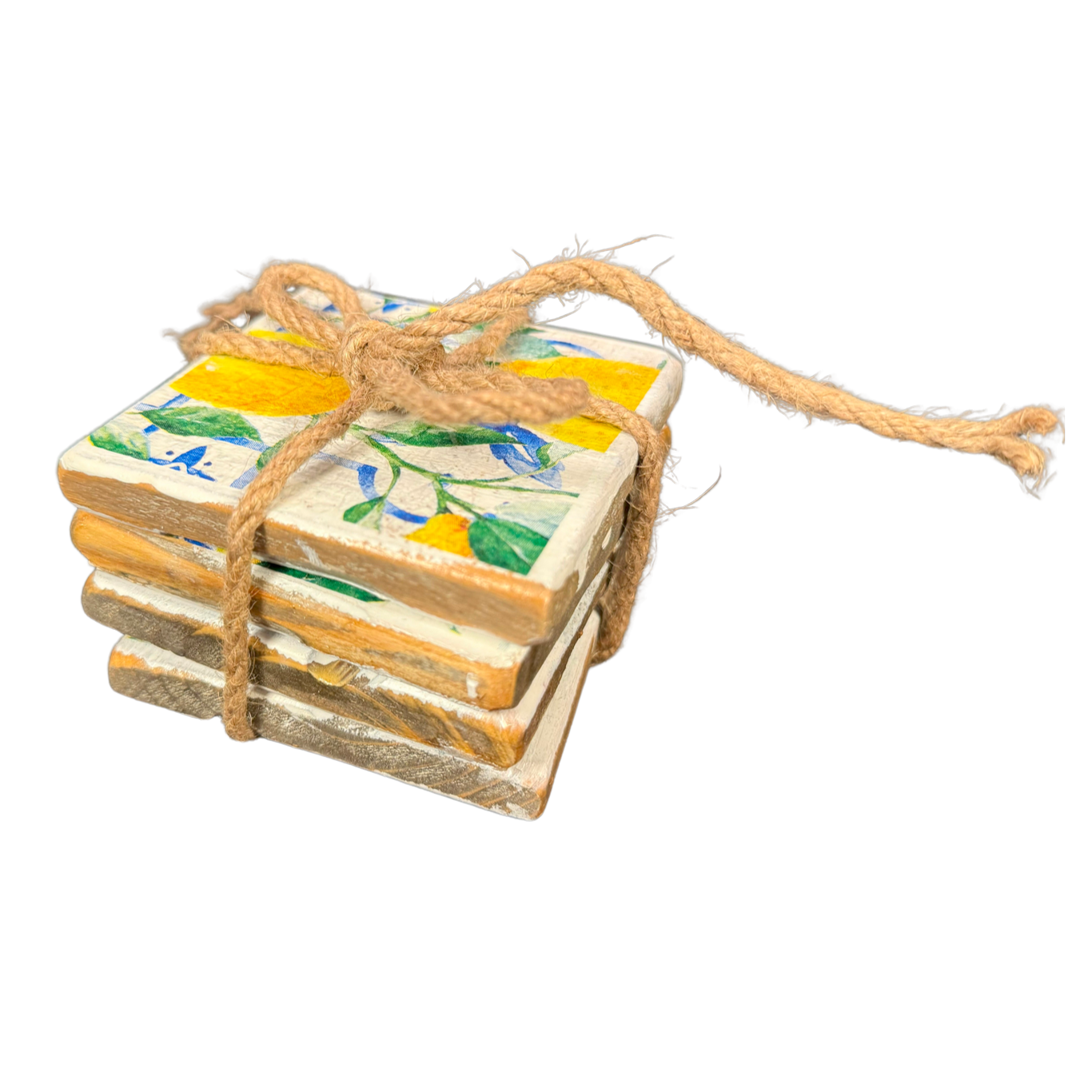 onderzetters van hout lijkt op oude tegeltjes setje van 4 Dutch Mood