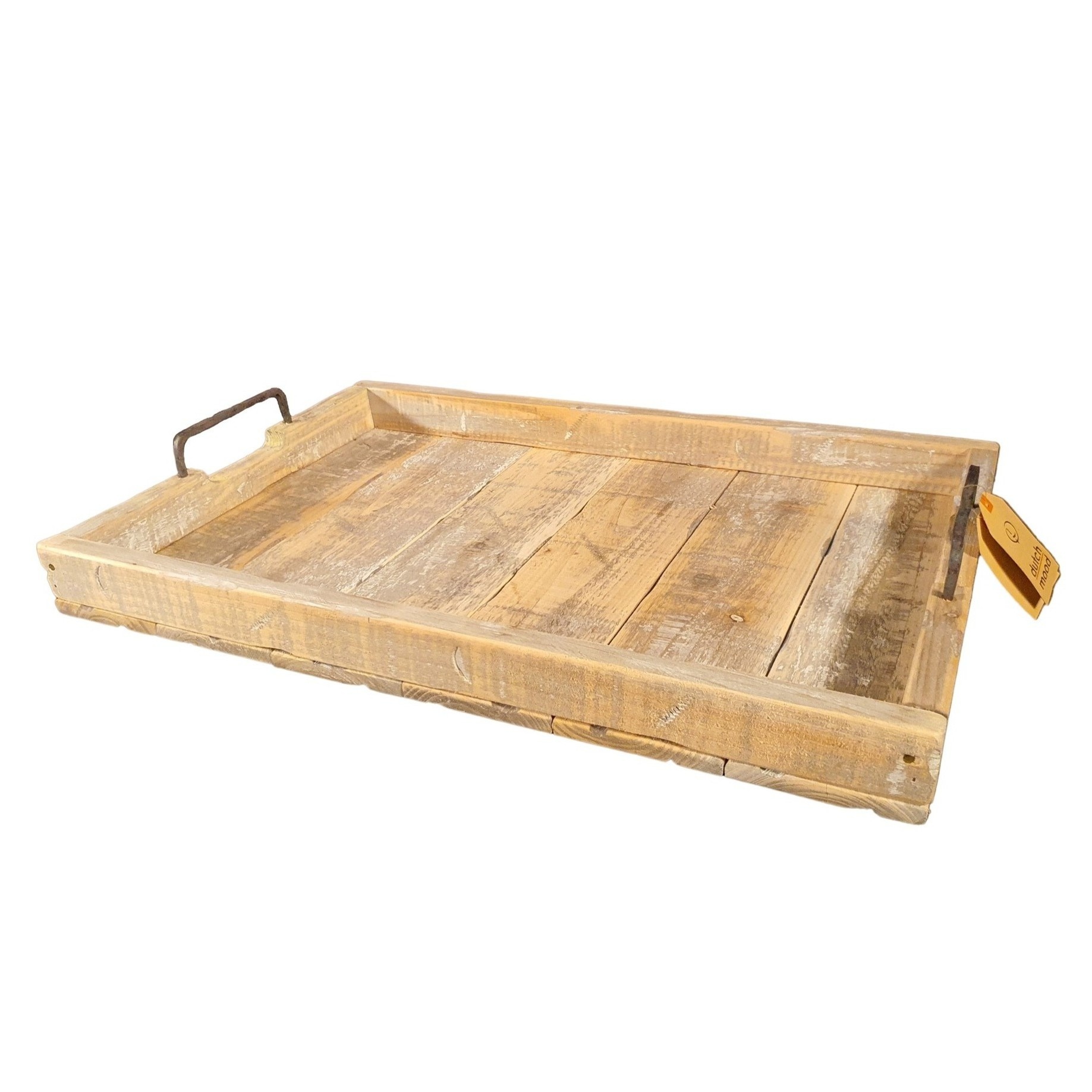 rechthoekige houten tray in een verweerde look van Dutch Mood