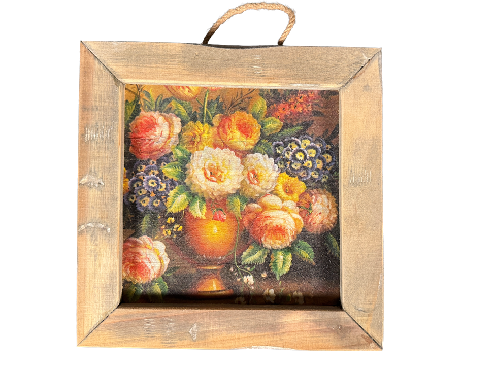 wooden tile old dutch bossch flower-8
