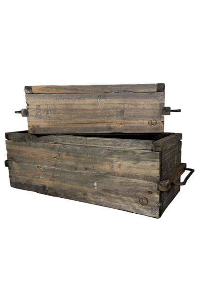 plantenbak lange set 2 oud grijs