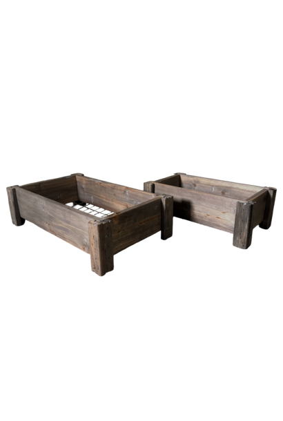 Badezimmerkörbe Netzboden Set/2 antikgrau